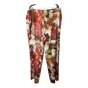 Timeless Naheem Khan Wide Leg Satin Floral Pants 3X Pockets